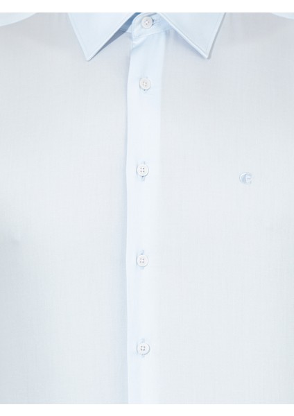 Erkek Açık Mavi Slim Fit Uzun Kollu Basic Gömlek 50261220-VR003