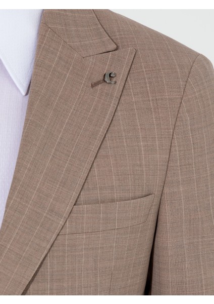 Erkek Bej Slim Fit Takım Elbise 50260681-VR011