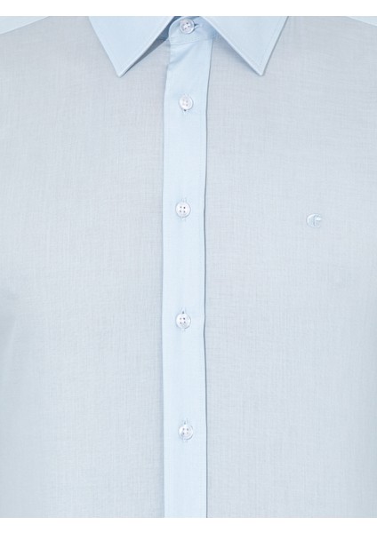 Erkek Açık Mavi Slim Fit Uzun Kollu Basic Gömlek 50259791-VR003 modelleri