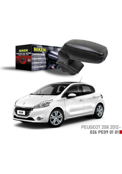 Araca Özel Kol Dayama Siyah Peugeot 208 12 Dpmah