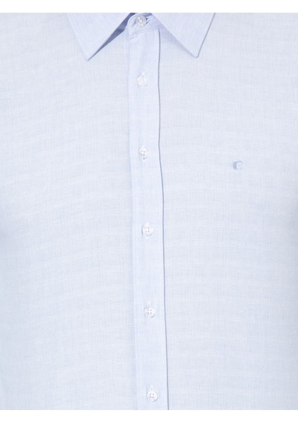 Erkek Mavi Slim Fit Uzun Kollu Gömlek 50258629-VR036