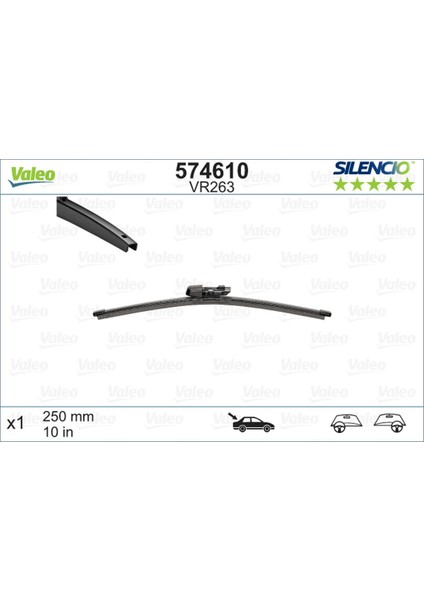 Silencio VR263 X1 250MM Arka Scirocco Silencio X-Trm Flat Blade Muz Tipi Silecek Binek Dpmah