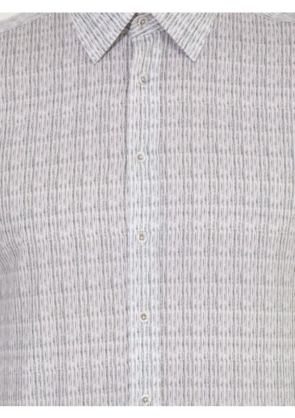 Erkek Haki Slim Fit Uzun Kollu Gömlek 50256728-VR027