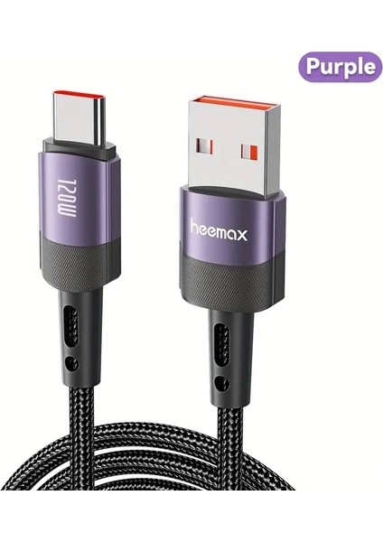 Heemax 120W USB A - USB C Hızlı Şarj Kablosu (7A),IPHONE 16/15, Galaxy S25–S21, Macbook, Ipad, Laptop Uyumlu indirimleri