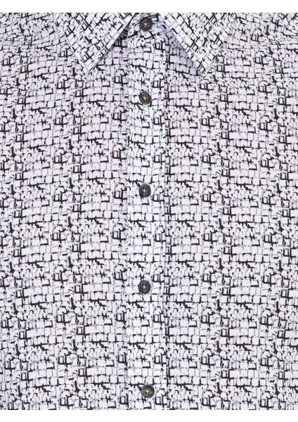 Erkek Siyah Slim Fit Uzun Kollu Gömlek 50256735-VR046