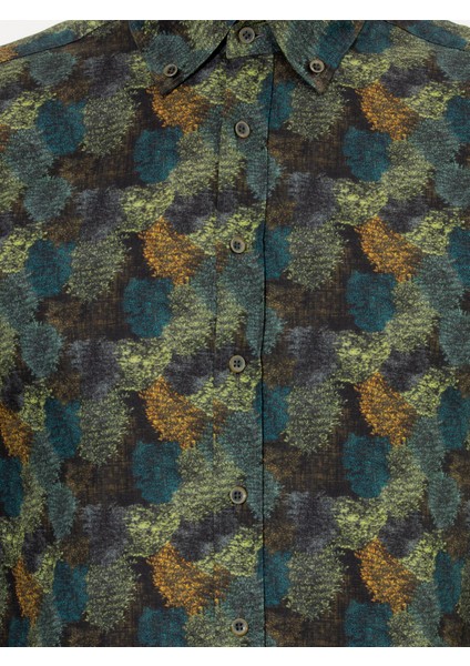 Erkek Haki Slim Fit Uzun Kollu Gömlek 50255621-VR027 indirimleri