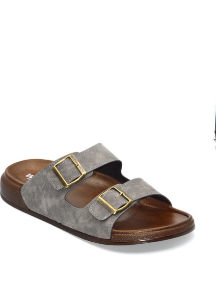 Erkek Gri Çift Bantlı Anatomik Günlük Terlik fiyatları