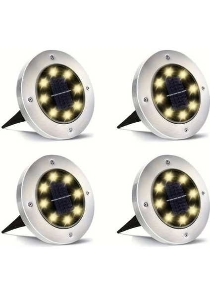 4'lü Solar Panelli Kazıklı Bahçe Aydınlatması
