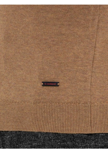 Erkek Camel Slim Fit Bisiklet Yaka Triko Kazak 50259333-VR015