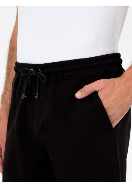 Erkek Siyah Comfort Fit Örme Şort 50247942-VR046