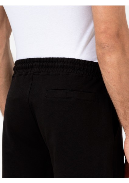 Erkek Siyah Comfort Fit Örme Şort 50247942-VR046