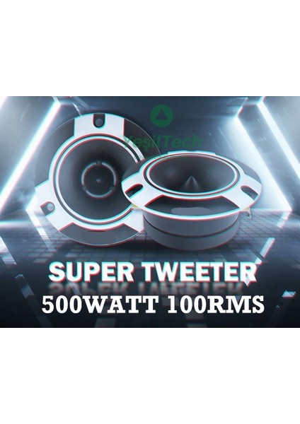Wondex Doom Tweeter 10CM 500WATT 100RMS Kalın Mıknatıslı Profesyonel (1 Çift)Gri