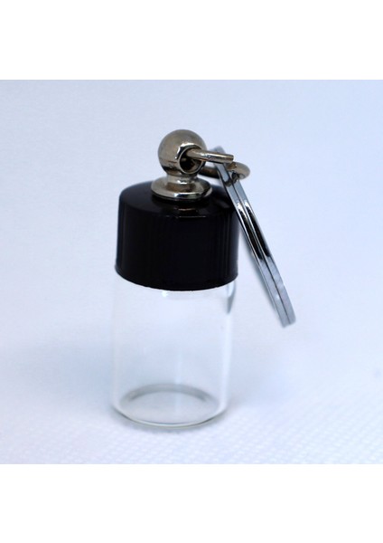 Cam Şişe Halkalı Anahtarlık 2cc Çevirmeli Su Geçirmez Kapak 3 cm Gerçek Toz Dilek Hatıra Kapsül