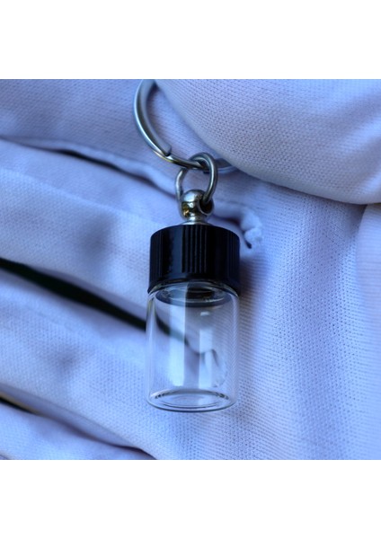 Cam Şişe Halkalı Anahtarlık 2cc Çevirmeli Su Geçirmez Kapak 3 cm Gerçek Toz Dilek Hatıra Kapsül fırsatları