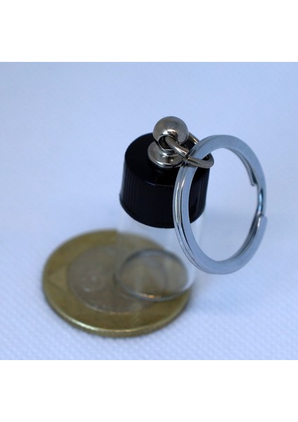 Cam Şişe Halkalı Anahtarlık 2cc Çevirmeli Su Geçirmez Kapak 3 cm Gerçek Toz Dilek Hatıra Kapsül indirimleri