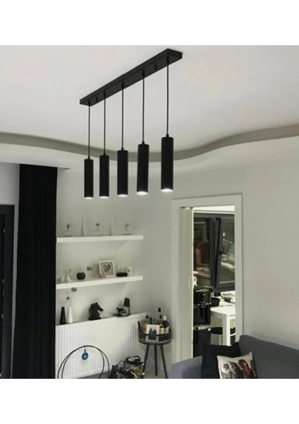 Mylights Masa Üstü Ada Üstü 120 cm Metal Modern LED Avize Os-Ram LED Ampul 3000K
