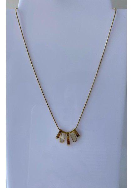 Sallantılı Şerit Sedef Gold Kolye fiyatları