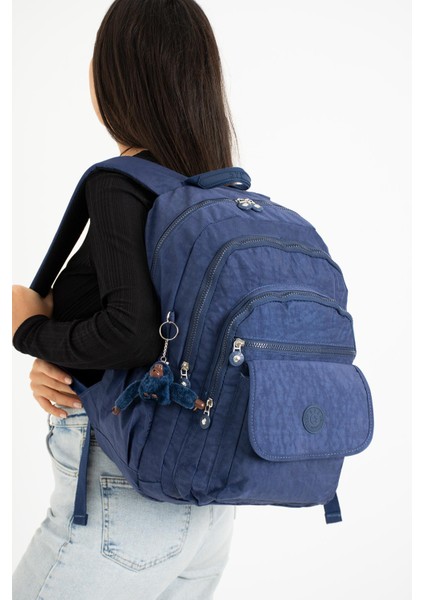 Fcstore Krinkıl Kumaş Suya Dayanıklı Büyük Boy Lacivert Klinkır Sırt Çantası/laptop Seyahat Okul
