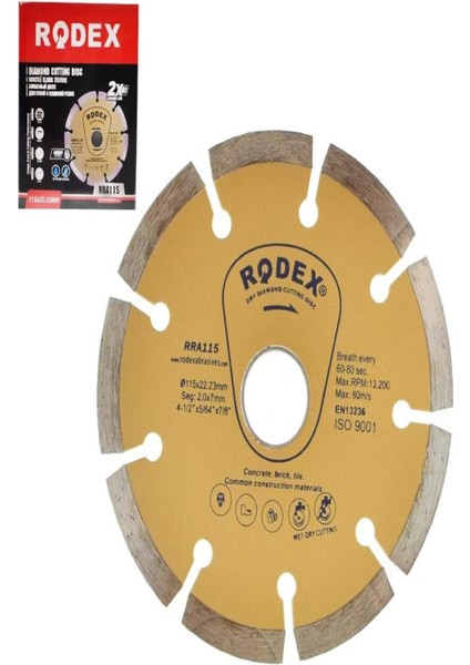 Rodex Soketli Elmas Testere 115*22MM RRA115