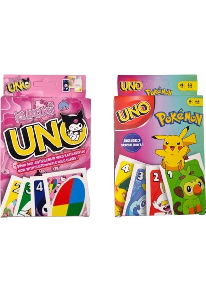 Kuromi Uno ve Pokemon Uno Oyun Kartları