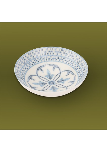 Atina 24 Parça Yemek Takımı - Beyaz / Mavi