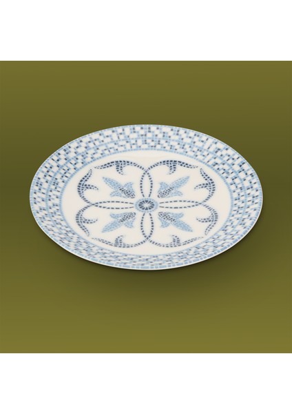 Atina 24 Parça Yemek Takımı - Beyaz / Mavi