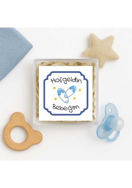 4,5 cm Hoşgeldin Bebeğim Temalı 15 Adet Etiket Model-8
