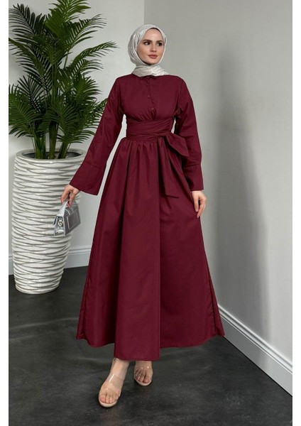 Izella Gömlek Elbise Bordo modelleri