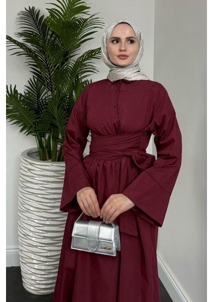 Izella Gömlek Elbise Bordo fırsatları