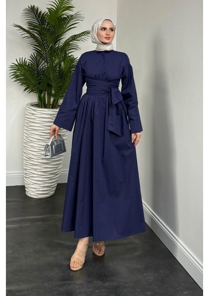 Izella Gömlek Elbise Lacivert