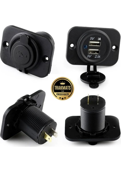Ford Mustang E-Mach Usa 2021-2022-2023-2024-2025 Çakmak Soket 2.1A Çift USB Girişli Şarj Cihazı, Splitter Araba Oto Motosiklet Kamyon Tekne Deniz Için
