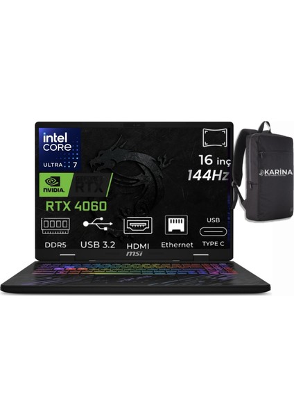 Msı Pulse 16 Aı Ultra 7 155H C1VFKG-087XTR-005 96GB 1tb RTX4060 8gb Freedos 16" Wuxga Taşınabilir Bilgisayar & C1VFKGK087XTRK005