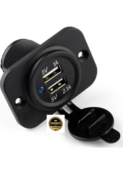 Peugeot 301 2012-2013-2014-2015-2016-2017 Çakmak Soket 2.1A Çift USB Girişli Şarj Cihazı, Splitter Araba Oto Motosiklet Kamyon Tekne Deniz Için