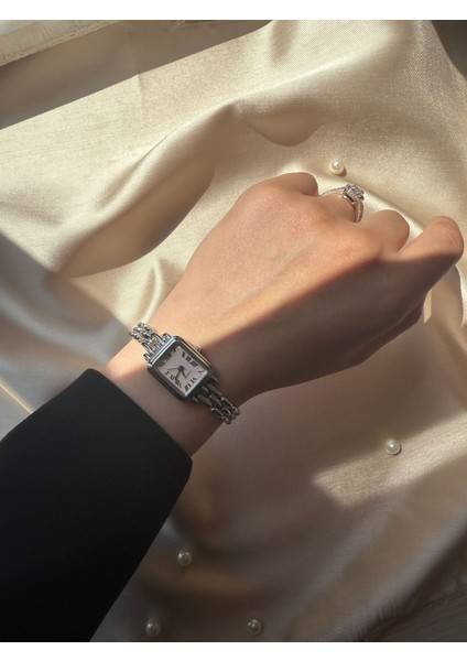 Retro Minimal Hasır Kordon Vintage Kadın Kol Saati Kare indirimleri