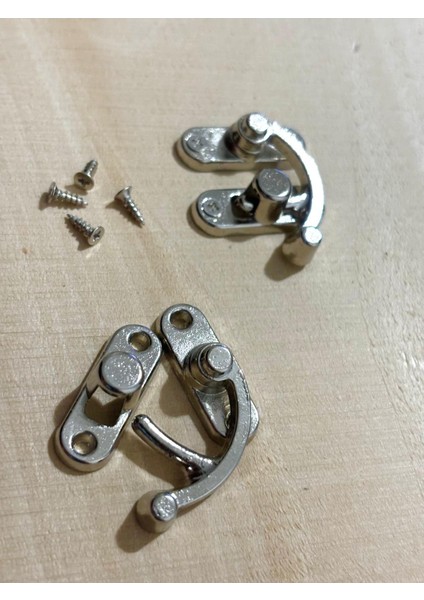 Orta Boy 2 Adet Yay Gözü Kancalı Kilit 28X33 mm Kutu Kilit Nikel fırsatları