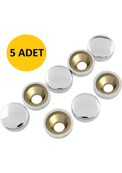 Vida Kapağı 15 mm Krom 5 Adet Vida Kapama Kapatıcı Tıpa