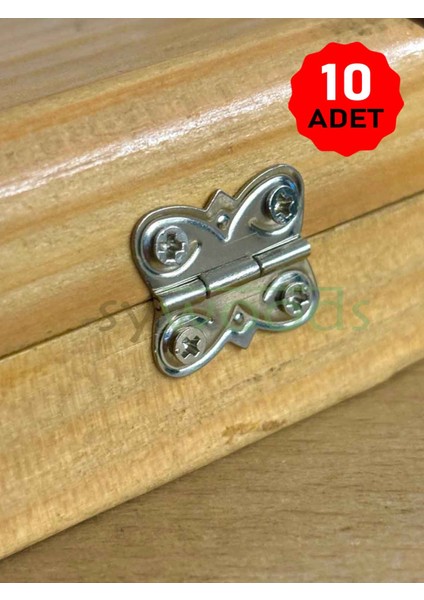 Gonca Menteşe 10 Adet Nikel 20X20 mm Kutu ve Sandık Menteşesi Hobi Maket Küçük Menteşe