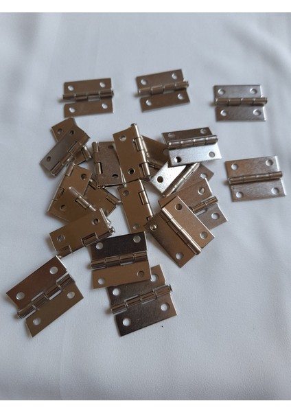 10 Adet Nikel Tavla Menteşe 20X25 mm Kutu ve Sandık Menteşesi Hobi Maket