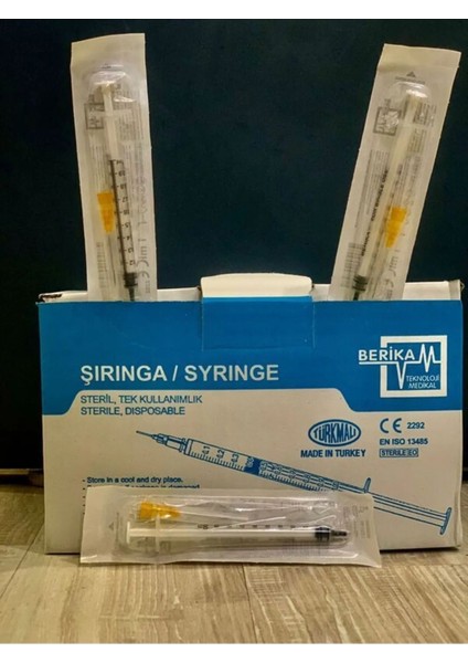 1 cc Enjektör Iğneli Turuncu Uç 25G 0,50X25 mm 100 Adet
