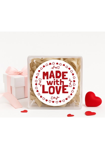 Made With Love Baskılı 4 cm Yuvarlak Etiket No:09