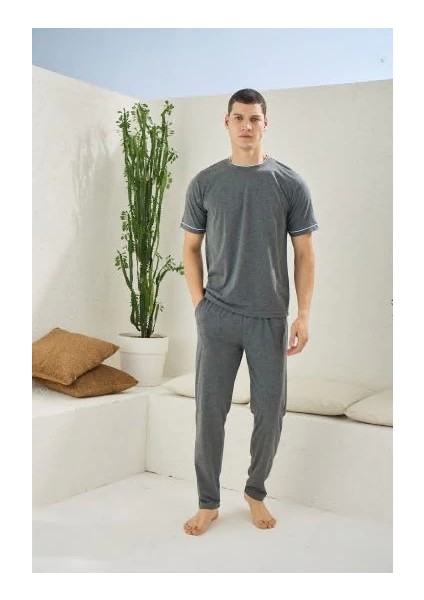 Erkek 2092 Erkek O Yaka Pijama Takım