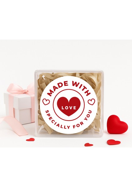 Made With Love Baskılı 4 cm Yuvarlak Etiket No:11