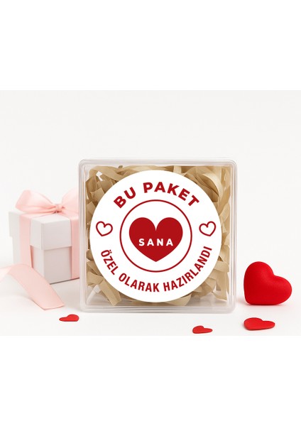 Bu Paket Sana Özel Olarak Hazırlandı Baskılı 4 cm Yuvarlak Etiket No:18