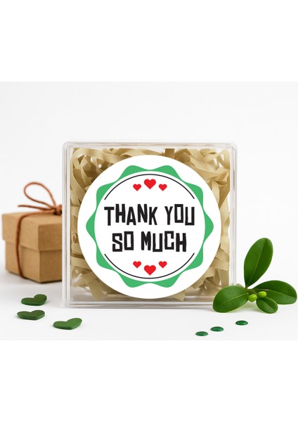 Thank You So Much Baskılı 4 cm Yuvarlak Etiket 24 Adet