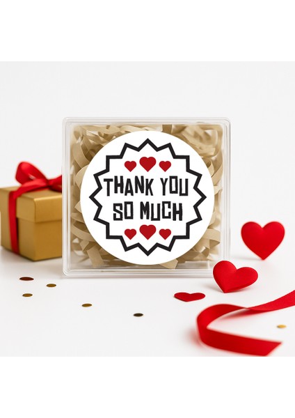 Thank You So Much Baskılı 4 cm Yuvarlak Etiket 24 Adet