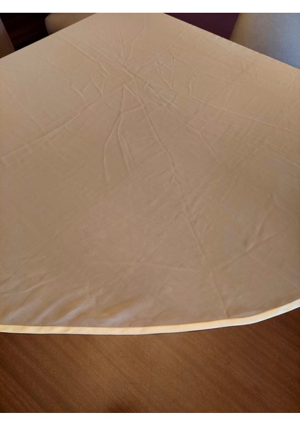 Şifon Kumaş Yuvarlak Örtü Somon Renk 145CM Çap Yuvarlak Ev Tekstil 1 Adet