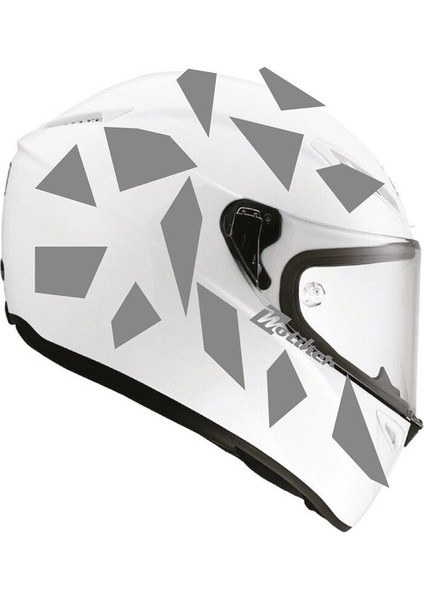 Kare Gri Kamuflaj Kask Sticker Modeli