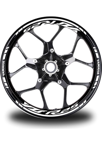 Motosiklet Jant Şeridi Yzf R25 Yamaha Uyumlu Beyaz-Beyaz Sağ/sol-Ön/arka