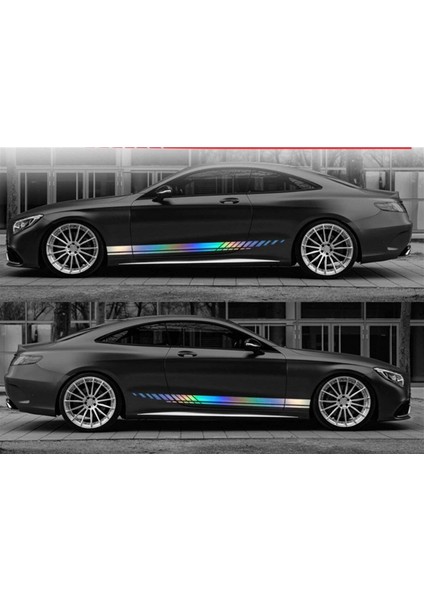 Mercedes Benz Cla Yan Kapı Gökkuşağı Şerit Sticker Etiket Modeli