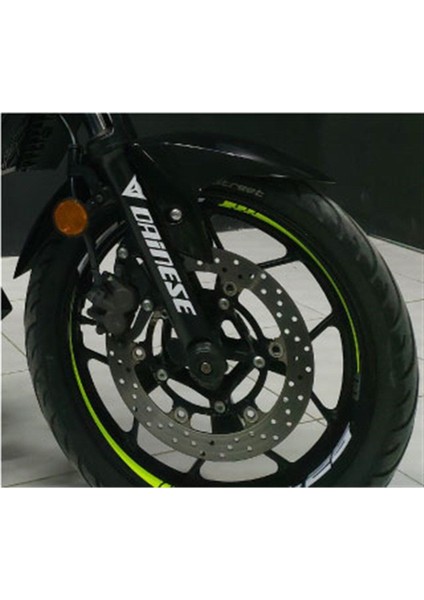 Yamaha mt 25 Neon Yeşil Jant Dışı Şerit Sticker Etiket Modeli Uyumlu